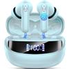 Nerunsa Cuffie Bluetooth, Auricolari Bluetooth 5.4 con 4 ENC Mic, 2025 Cuffiette Bluetooth In Ear Stereo HiFi, 45 Ore Cuffie Senza Fili con LED Display, Cancellazione Rumore , IP7 Impermeabili, Touch Control