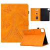 Generico DayQiQiPu Caso per Apple iPad Air 13 Pollici (M3/M2, 7a/6a Gen, 2025/2024) in PU Pelle Cover Chiusura Magnetica Custodia Motivo Torre Farfalle Flip Con Supporto e Auto Wake/Sleep, Arancione