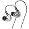 Letshuoer - Auricolari in-ear S12 con driver magnetico planare da 14,8 mm, cablati, Hi-Fi, per smartphone/PC/tablet (connettore da 3,5 mm, argento)