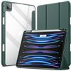 JETech Custodia per iPad Pro 11 4/3/2/1, Verde Nebbioso | Cover per 2022/2021/2020/2018 Modello, Retro Trasparente Cristallino, Porta Pencil, Supporto Tri-Pieghevole, Antiurto Sottile