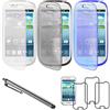 ebestStar - Pack x3 Cover Compatibile con Samsung S3 Mini Galaxy GT-i8190, i8190N Custodia Silicone Portafoglio Gel TPU, Protezione Anti Shock + Penna +3 Pellicole plastica, Trasparente, Nero, Blu