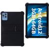 AKNICI Custodia Silicone per OSCAL PAD 16,Aigopad K10/K12,DOOGEE T10 Plus/U9/U10/U10 PRO,JUSYEA J10,HotLight 10,JIKOCXN K10,Moderness MB1001,OUZRS TAB-M1,Wqplo WPL1001,Freeski MB1001, Nero
