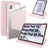 Lemxiee Cover per HONOR Pad 20 & Pad 20 Pro & Pad 10 12.1 Case per supporto rotante & Slot per penna Custodia in pelle PU + Acrilico trasparente