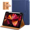 DTTO Custodia per iPad Pro 11 4a/3a/2a/1a generazione 2022/2021/2020/2018, custodia a libro in pelle PU di alta qualità con cinghia da polso, accensione e spegnimento automatico, angoli di