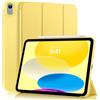 MoKo Cover per iPad (A16) 11a/10a Gen. (2025/2022), Giallo Chiaro | Cover Protettiva Sottile a Tre Pieghe Supporto, Caso Smart Folio con Retro TPU Morbido Touch ID Sveglia/Sonno