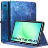 MoKo Cover per Samsung Galaxy Tab A11/A9 8.7 Pollici, Cielo Stellato Blu | per Samsung Tablet Cover (2025/2023), Custodia in Pelle PU , Visualizzazione Multiangolo con Cinghia da Mano, Tasca Frontale