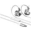 Opatiny Auricolari da gioco cablati con cavo staccabile e microfono, monitor in-ear HiFi, isolamento acustico, cuffie per PC e console mobile (D)