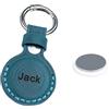 temusuric Custodia in pelle personalizzata per Airtag, custodia protettiva in pelle con incisione personalizzata per etichette d'aria con portachiavi per bambini, animali domestici, bagagli, zaino, accessori
