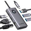 ORICO Docking Station, 6 in 1 Hub USB C con HDMI 4K@30Hz + PD100W + 3 USB 3.0 + Ethernet, 5Gbps USB C Hub Multiport Adattatore per MacBook/Dell/HP/Surface/Lenovo