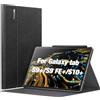 INFILAND Custodia per Samsung Galaxy Tab S10+ Plus/S9 FE+/S9+ Plus 12.4 pollici 2024/2023 Release, Supporto Multi-angolo, Funzione di auto-sveglia/sonno, Nero