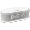 Nasa SPC400 Sveglia Bluetooth 5.0 con 2 Altoparlanti Stereo 5W RMS, Ricarica Wireless 15W, Doppio Allarme, Luce LED 3W, USB-C, Bianca/Grigia