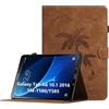 Oduio Custodia per Samsung Galaxy Tab A6 10.1 Pollici (SM-T580/T585)2016 Cover in Pelle PU Case Coperchio Multi-Angli Supporto Pieghevole Cover Protettiva con Chiusura Magnetica,Auto Sveglia/Sonno-Marrone