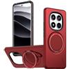 Generic Custodia magnetica per Xiaomi Redmi Note 14/14 Pro/14 Pro Plus/15/15 Pro/15 Pro Plus 5G, cavalletto girevole a 360°, custodia per telefono antiurto supporto magnetico per auto (rosso, Note 15 5G)