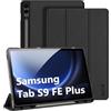 DUX DUCIS Custodia per Samsung Galaxy Tab S9 FE+ Plus 12,4 2023, Nero | Sottile, Leggera e Pieghevole, con Supporto per Penna S, Compatibile con Auto Sonno/Sveglia
