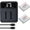 PowerTrust 2 batterie da 1300 mAh NB-6LH NB-6L e caricabatterie per Canon PowerShot SX260 HS, SX240 HS, SX275 HS, SX540 HS, SX520 HS, SX600 HS, SX610 HS, S120, SX170 is, SX500 is, IXUS 10 5,D30