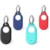 Msagkah 4 custodie in silicone per Sumsang SmartTag2, 4 custodie protettive in silicone antigraffio con moschettone, compatibili con Samsung Galaxy Smart Tag2 (nero+blu scuro+verde menta+rosso)