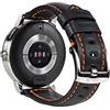 ASUS VivoWatch Band Cinturino Di Ricambio, Compatibile con VivoWatch 5, Pelle, Facile Installazione, Fibbia In Metallo, Design Curato, Resistente, Nero Con Cuciture Arancioni