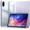 WD&CD Custodia Compatibile per Xiaomi Redmi Pad 2 11, Ultra Sottile Guscio Rigido in Acrilico Smart Pelle Cover con la Funzione Compatibile per Xiaomi Redmi Pad 2 11, Lilla