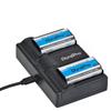 DuraPro 2 batterie CR-V3 da 2100 mAh + LED Dual USB Charger per Kodak RLCRV3, SBP-1103, ULCR-V3R, VLCRV3, 1080142; Olympus C3000 C3040 C-40Z 2100UZ 3030 3040Z