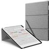 MoKo Custodia con supporto per reMarkable Paper Pro 2024 da 11,8, Grigio | Custodia a tre ante in pelle premium con portapenna, Riattivazione/Sospensione automatica