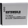 EXTENSILO batteria compatibile con Canon Digital Ixus 30, 40, 50, 255 HS, 220HS, 230HS, 55 fotocamera digitale DSLR (800mAh, 3,7V, Li-Ion)