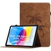 Oduio Custodia per iPad 10. Generation 2022 10.9 Pollici/iPad 10th Gen 10.9'' Cover in Pelle PU Case Coperchio Tablet Multi-Angli Supporto Pieghevole Cover Protettiva con Chiusura Magnetica -Marrone