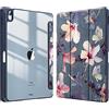 FINTIE Cover per iPad Air 11 M4/M3/M2 (2026-2024)/iPad Air 5a&4a Gen 10,9 | con Portapenne - Sottile Leggero Trasparente Custodia Posteriore con Bordo in TPU, Blooming