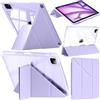 A-BEAUTY Custodia Compatibile con iPad Air 13 Pollici M4/M3/M2 (2026/2025/2024), iPad Pro 12.9 2022/2021/2020/2018 con Portapenne, Chiaro Antiurto, Supporto Pieghevole a Y 6 in 1, Viola