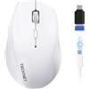 TECKNET PRO Mouse Bluetooth Ricaricabile (2BT5.0+2,4GHz), Mouse Wireless | 6400DPI Silenzioso Mouse con 6 Pulsanti, Mouse Senza Fili Ergonomico con ricarica USB-C Adatto per Laptop/PC/Tablet/MacBook