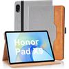 Vkooer Custodia per Honor Pad X9/X8 Pro 11.5 Pollici 2023 Cover Protettiva Pelle PU con Tasca Frontale, Auto Attivazione/Standby con Pencil Holder, Supporto Funzione Flip Tasca Case - Grigio