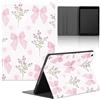 Stradvnaly Tablet Cover per Lenovo Tab M10 HD 10,1 2nd Gen TB-X306X,Cartoon Modello Aesthetics Custodia Stand Multi-Angoli Antiurto PU Flip Cover Bumper Silicone Case,Fiocco Rosa a Forma di Fiore