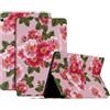 Generico DayQiQiPu Caso per Huawei MediaPad T5 10,1 Pollici AGS2-W09/AGS2-W19/AGS2-L03/AGS2-L09 Custodia per Tablet Ultrasottile con Motivo di Serie di Fiori in Pelle PU Flip Custodia protettiva-05