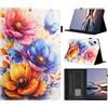 LSPCASA Custodia per Samsung Galaxy Tab A11 Plus 2025 11 pollici/A9 Plus 2023 Custodia Folio Flip in PU Pelle con Supporto, Pennino, Portafoglio, Tablet Cover Case per Galaxy Tab A11+/A9+ Fiori