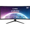 msi Optix MAG342CQR Monitor Gaming Curvo 34 UWQHD (3440x1440), 144Hz, 1ms, Adaptive Sync, HDR Ready, Mystic Light, Stand regolabile in 4 direzioni - DP 1.4, HDMI 2.0