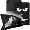 FINTIE Cover + Pellicola per Samsung Galaxy Tab A11+ / A9+ 11 (2025/2023) | [con Vetro Temperato Pellicola] Sottile Leggero Custodia Posteriore Opaca Traslucida Cover, Don't Touch