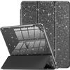 INFILAND Custodia per iPad da 10,2 per 9a/8a/7a generazione, con glitter, portapenne per bambine e ragazze, colore: nero