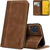 AKABEILA Cover per Samsung Galaxy M53 5G Pelle Custodia per Samsung Galaxy M53 5G Cover Flip Portafoglio Magnetica Stand Covers Frosted Porta Telefono Marrone chiaro