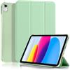 4UBonLife Custodia Per iPad 11ª Generazione A16 11 Pollici 2025, iPad 10ª Generazione10,9 Pollici 2022, Cover Protettiva Sottile e Leggera con Retro Rigido Traslucido Guscio Cover, Verde Menta