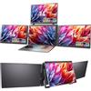 Plyisty Monitor Portatile Triplo da 14 per Laptop, 1920x1200 IPS, Plug & Play, Monitor Quadruplo Extender a 3 Schermi per Laptop da 12-16,5, per 10 11, Mac (Spina europea)