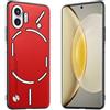 Longstong Custodia Adatta per NothingPhone (2A) / NothingPhone (2A) Plus (6.7), Cover in pelle metallica serie CODE - Rosso