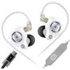 Linsoul KZ Gale In Ear Mnitor,IEM con Driver Dinamico Super Lineare,Cuffie da Gioco con Bassi Ultra Reattivi e Cavo a 2pin Incassato Placcato Argento Rimovibile per Audiofili (Bianco,Con Mic TypeC)