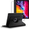 ebestStar - Cover per iPad Air (2020) 10.9, iPad Air 4 Apple, Custodia Protezione Rotazione 360, Pelle PU, Nero + Vetro Temperato