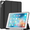 ProCase Custodia per iPad 9.7 2018 6a Generazione/2017 iPad 5a Generazione con Portapenna, Custodia iPad 6/5 Auto Svegliati/Sonno -Puro Nero