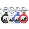 TNSNK Custodia per AirTag Portachiavi, Black+White+Red +Blue | Impermeabile, chiusura girevole, antigraffio e antiurto, senza perdita di segnale. Per bici e animali. Materiale: PC+TPU.