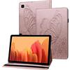 Rostsant Custodia Galaxy Tab A7 2022/2020 Cover in Pelle PU Farfalla Goffrata Portafoglio Custodia Tablet pour Samsung Galaxy Tab A7 10.4 Pollici SM-T500/T503/T505/T509/ - Oro Rosa