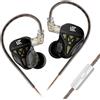keephifi KZ DQS Auricolari in ear monitor con cavo, 1DD driver dinamico IEM, cuffie con filo semi-aperti HiFi cuffie in ear 2 pin 3,5 mm, kz auricolari con filo da gioco (con micro)