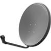 ARLI Impianto satellitare digitale HD, 60 cm, antenna a specchio, grigio scuro, ciotola 4K UHD, con specchio, antracite