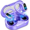Rolosar Cuffie Bluetooth Sport, Auricolari Bluetooth 5.4 con 4 ENC Mic, 50 Ore Cuffie Wireless HiFi Stereo, Auricolare Bluetooth senza fili per Running con gancio per le, IP7 impermeabili, USB-C/Display LED