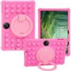 YKWXSC Custodia per TCL Tab 11 Gen 2/Tab Gen 2 FE Tablet 11 Pollici, Silicone Cover Protettiva Antiurto con Supporto Rotante 360/Cinghia a Mano/Spalla, Rosa