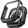 TAURI Cover per Apple Watch SE 3/2/1, Series 6/5/4 40mm,Nero | Con Pellicola Protettiva,Vetro Temperato Integrato, Custodia ad Alta Sensibilità Touch, Design in PC Rigido, 2 Pezzi